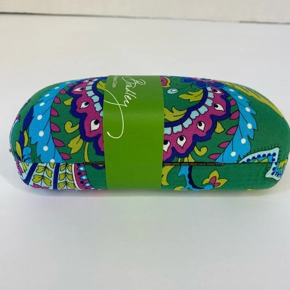 NEW Vera Bradley Optical Case Glasses Hard Emerald Paisley Floral Green - Picture 4 of 9